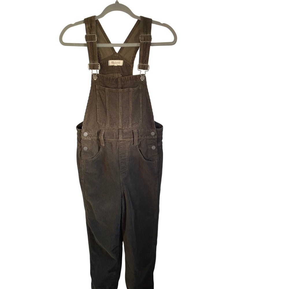 Madewell 100% Cotton Wide-Wale Corduroy Overalls -‎ Olive Green - Small
